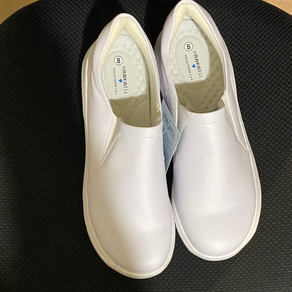 Hawkwell Women's Classic White Slip-On Sneakers
